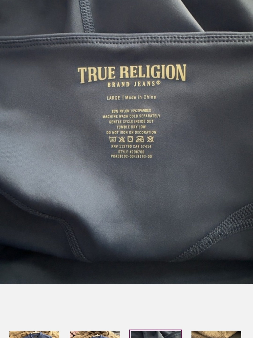 True Religion Blue Zip Hoodie and Matching Shorts Set Brand New Still - Picture 3 of 4